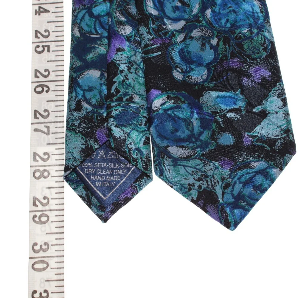 Italo Ferretti For Syd Jerome NWOT Neck Tie Blue Floral 100% Silk Made in Italy